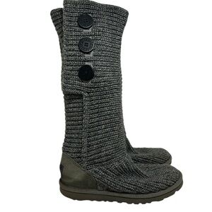 Ugg Australia 5819 Classic Cardy Grey Gray Knit Sweater Boots Women's Sz 6 Shoes